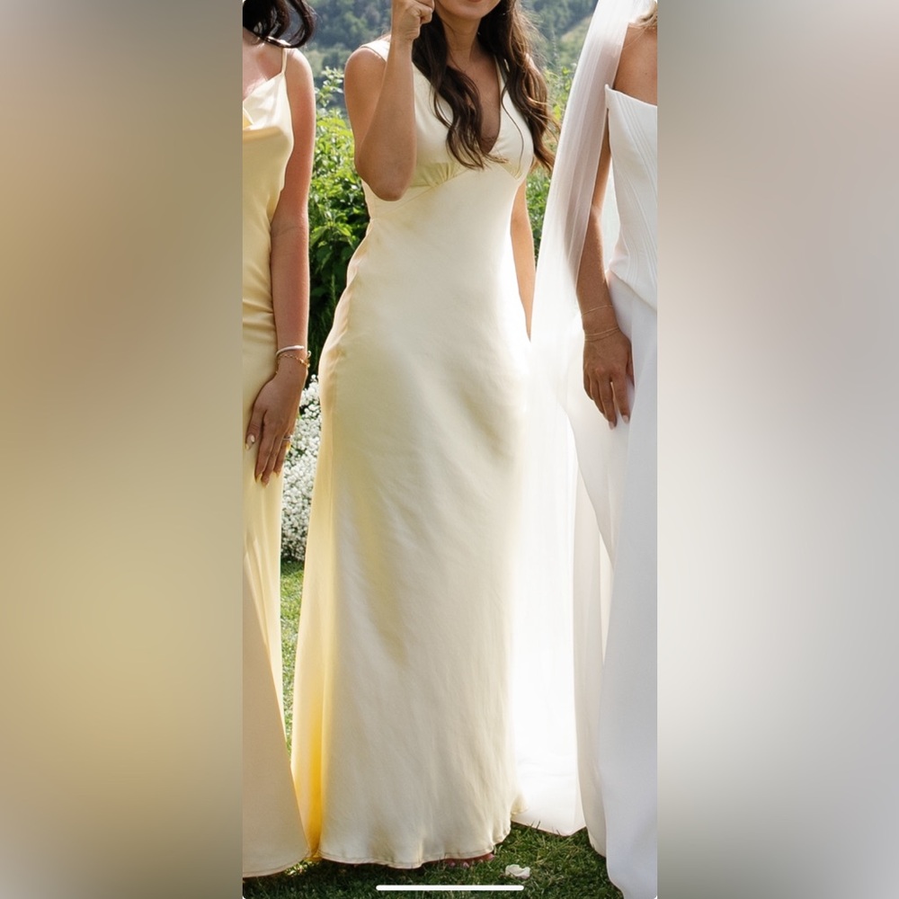 Billyj yellow Sofia Maxi bridesmaids dress, Australia size 8 (US 4)
